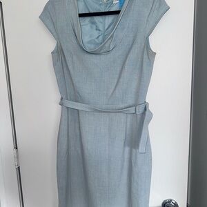 Calvin Klein Light Blue Cowlneck Midi Dress